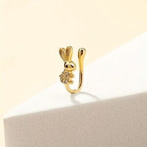 Golden Diamond Bunny Rabbit Nose Cuff